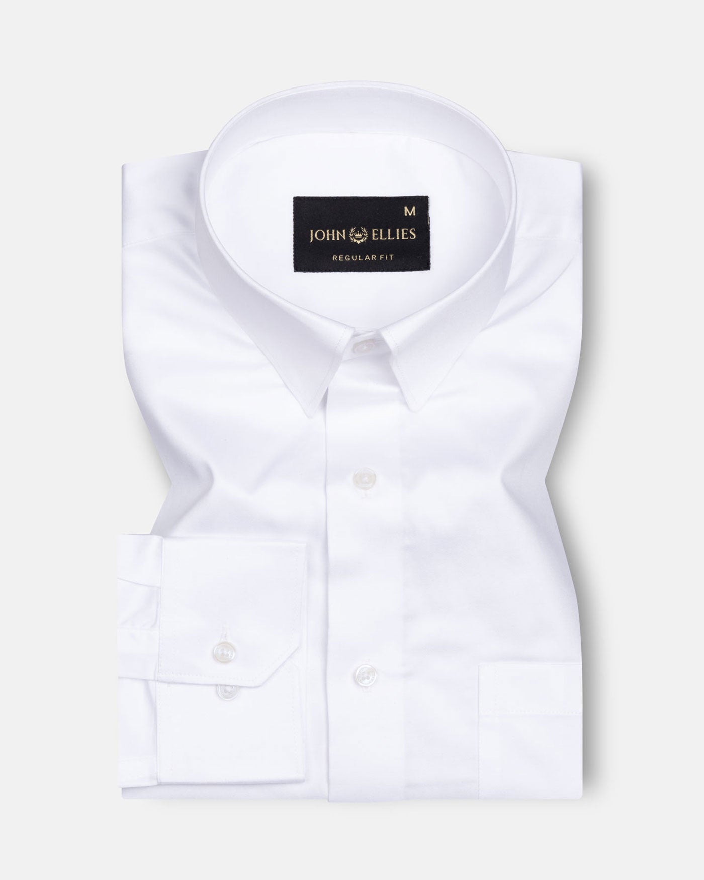 Rostin White Hidden Button Down Giza Cotton Shirt - John Ellies