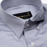 Rostin Silver Hidden Button Down Giza Cotton Shirt - John Ellies