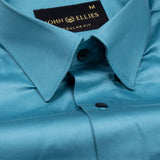 Rostin Bondi Blue Hidden Button Down Giza Cotton Shirt - John Ellies
