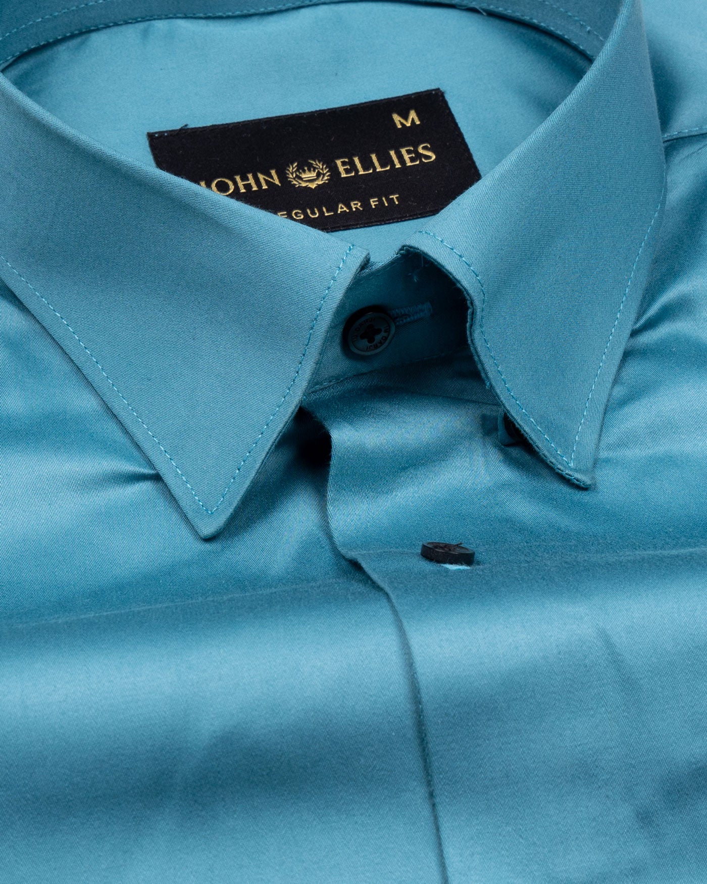 Rostin Bondi Blue Hidden Button Down Giza Cotton Shirt - John Ellies