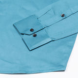 Rostin Bondi Blue Hidden Button Down Giza Cotton Shirt - John Ellies