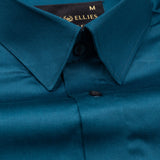 Rostin Teal Hidden Button Down Giza Cotton Shirt - John Ellies