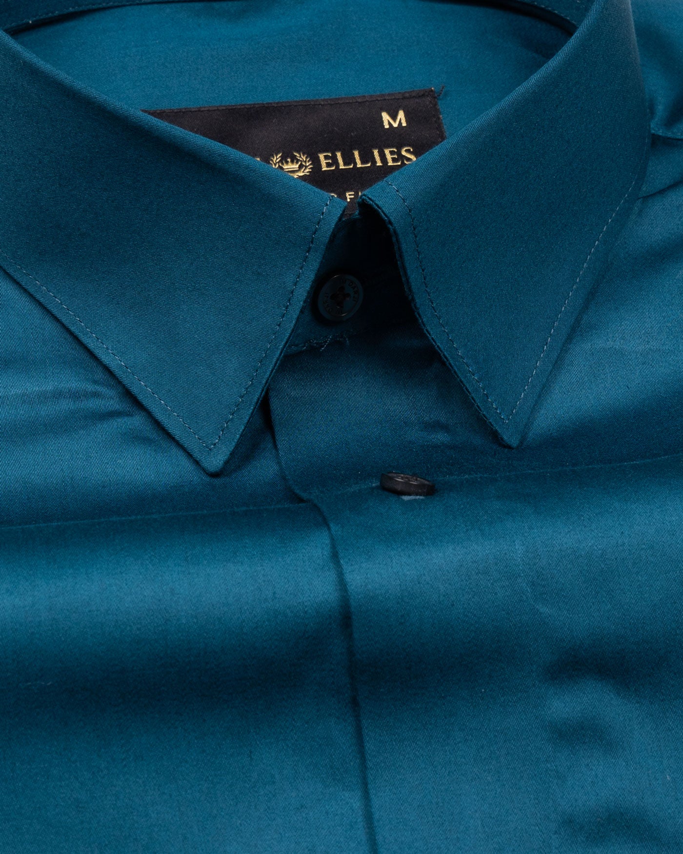 Rostin Teal Hidden Button Down Giza Cotton Shirt - John Ellies