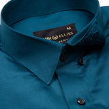 Rostin Teal Hidden Button Down Giza Cotton Shirt - John Ellies