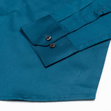 Rostin Teal Hidden Button Down Giza Cotton Shirt - John Ellies