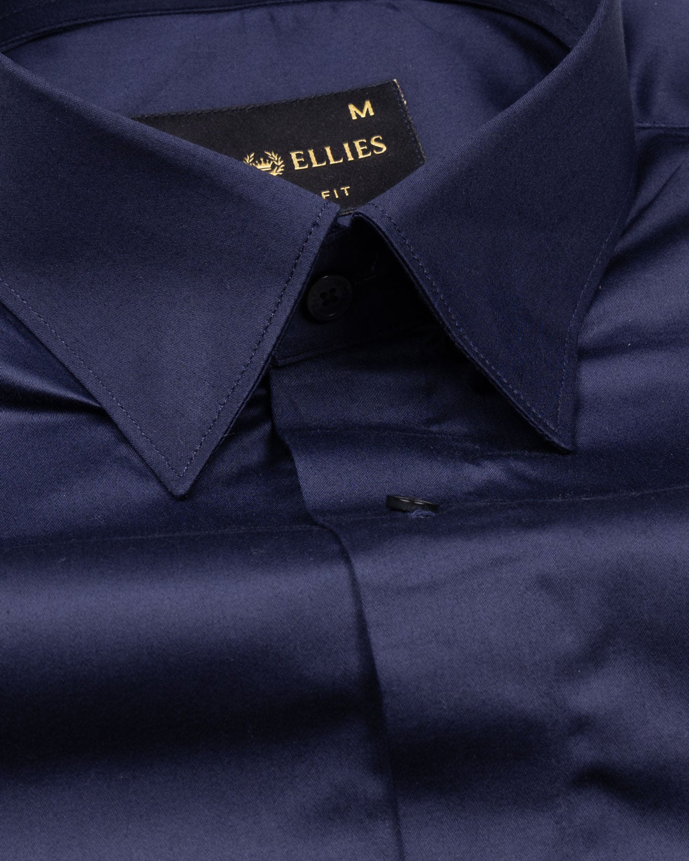 Rostin Navy Blue Hidden Button Down Giza Cotton Shirt - John Ellies