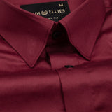 Rostin Maroon Hidden Button Down Giza Cotton Shirt - John Ellies