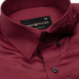 Rostin Maroon Hidden Button Down Giza Cotton Shirt - John Ellies
