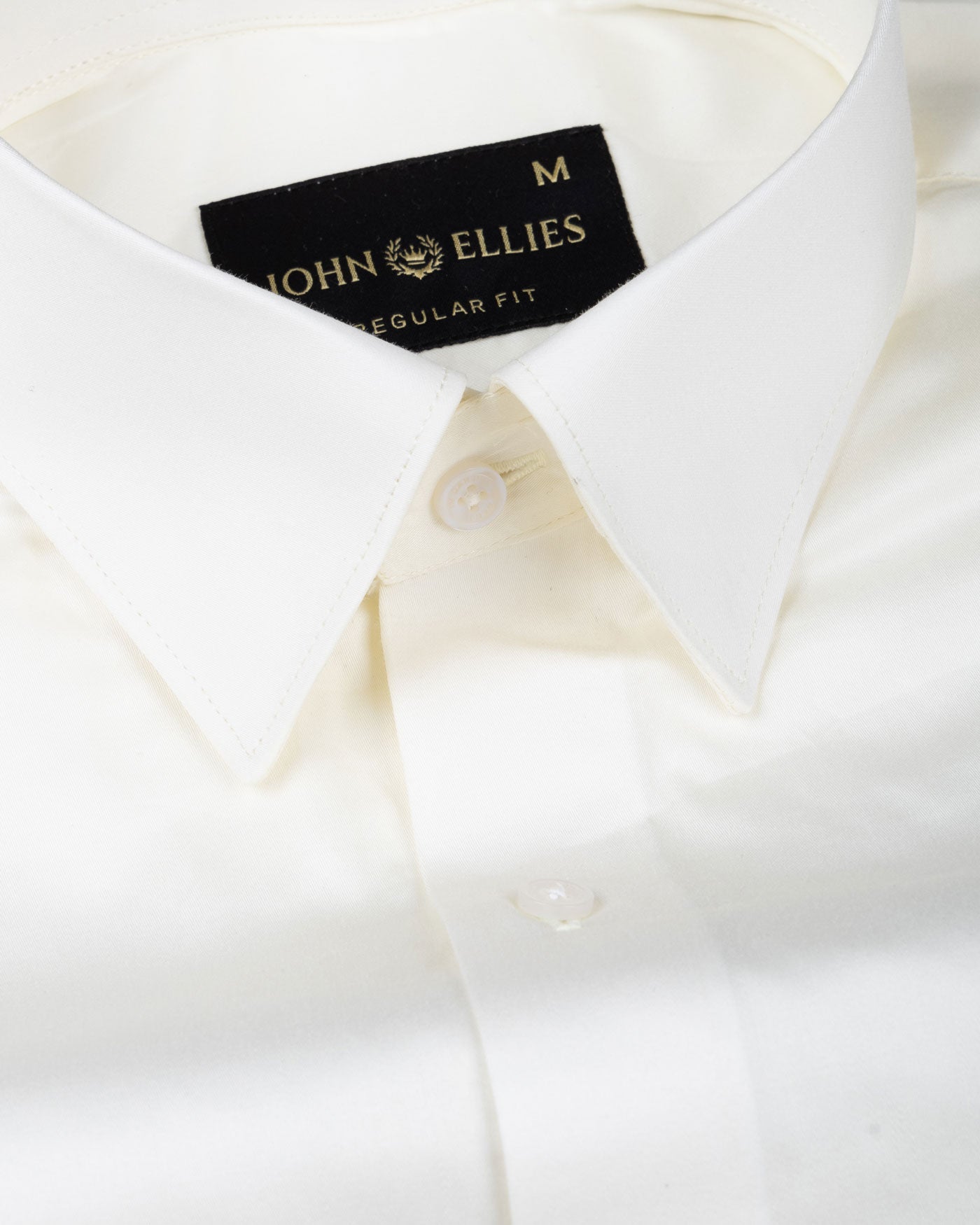 Rostin Cream Hidden Button Down Giza Cotton Shirt - John Ellies