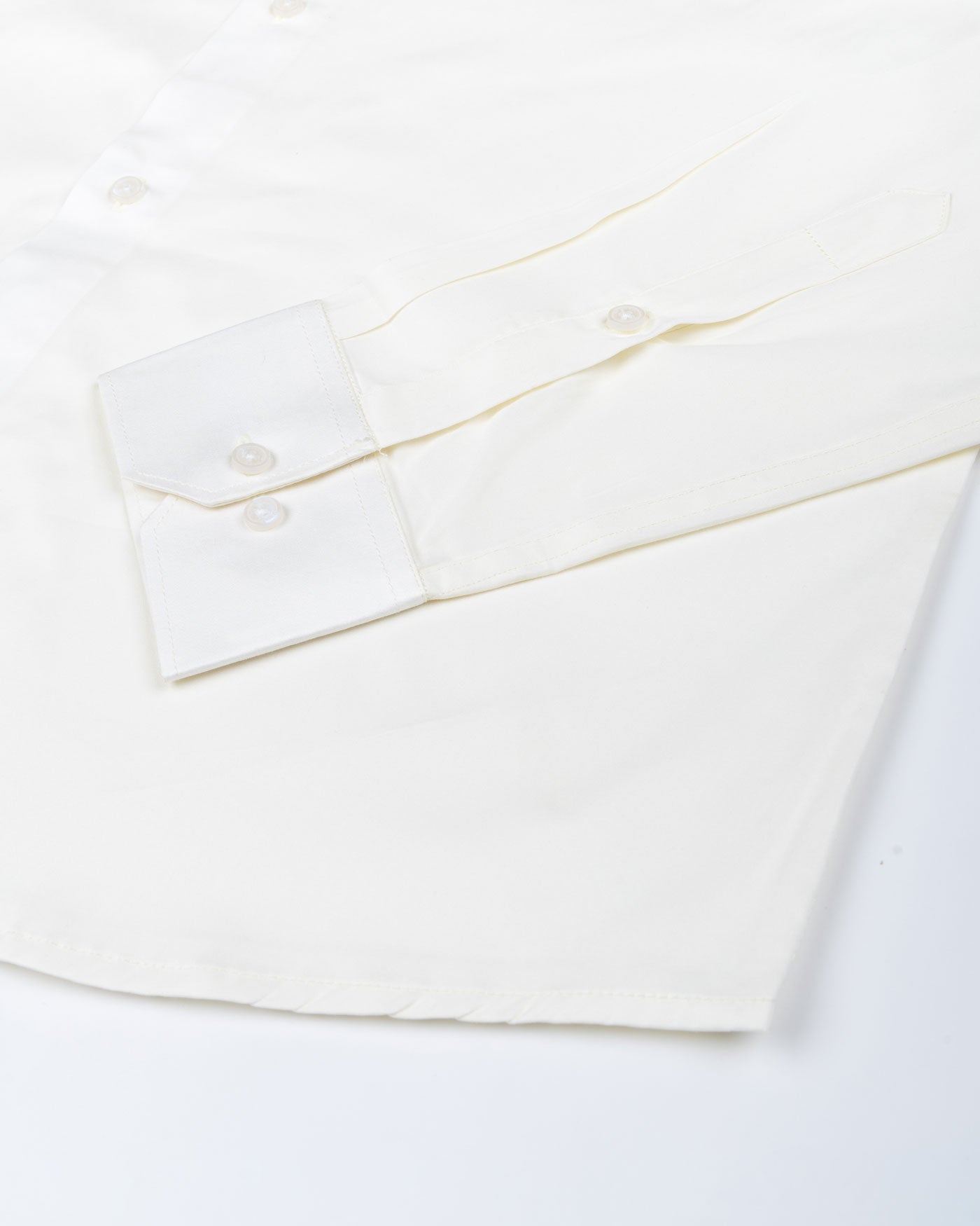 Rostin Cream Hidden Button Down Giza Cotton Shirt - John Ellies