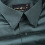 Rostin Dark Green Hidden Button Down Giza Cotton Shirt - John Ellies