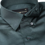 Rostin Dark Green Hidden Button Down Giza Cotton Shirt - John Ellies
