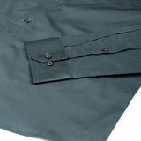 Rostin Dark Green Hidden Button Down Giza Cotton Shirt - John Ellies