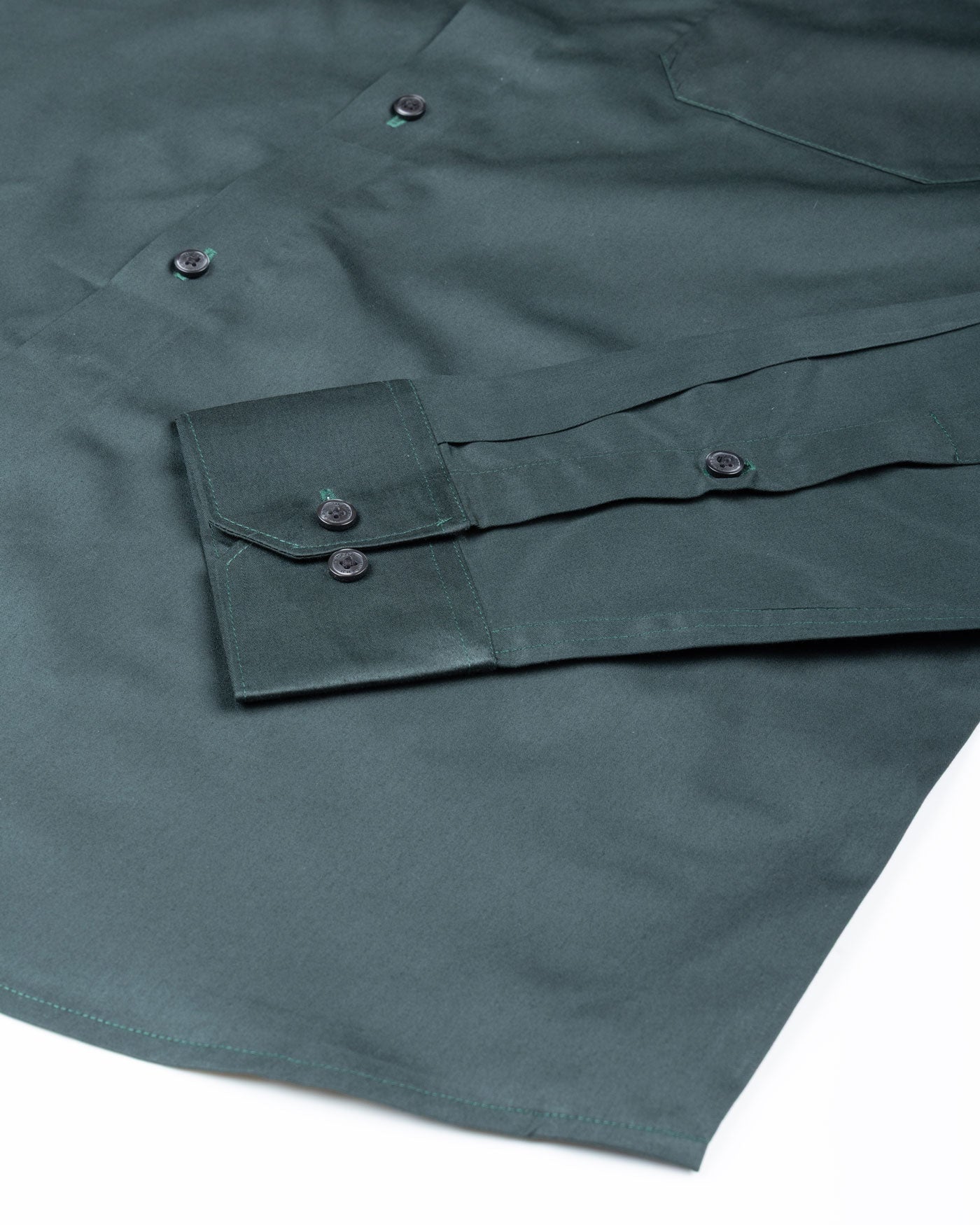 Rostin Dark Green Hidden Button Down Giza Cotton Shirt - John Ellies