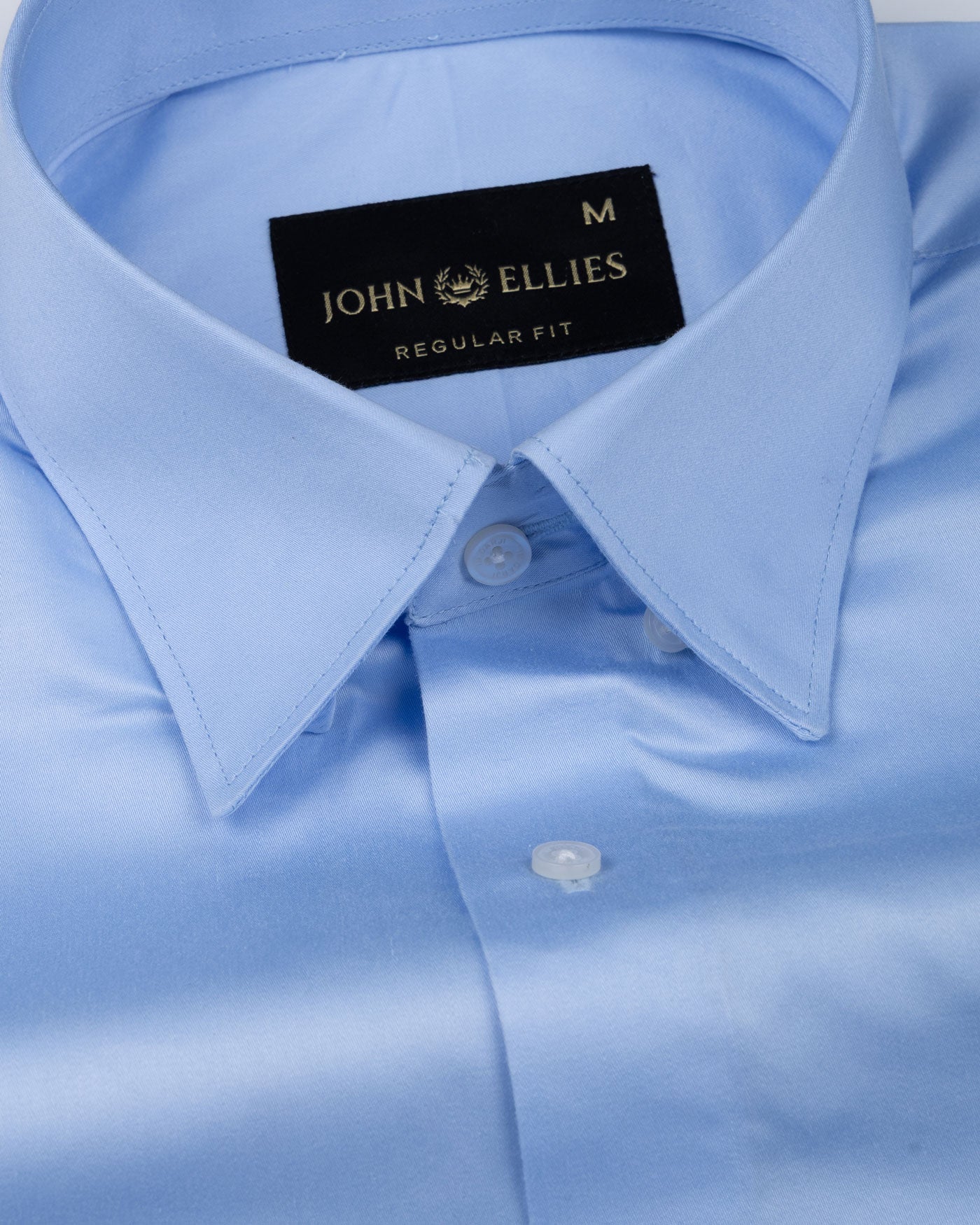 Rostin Sky Blue Hidden Button Down Giza Cotton Shirt - John Ellies
