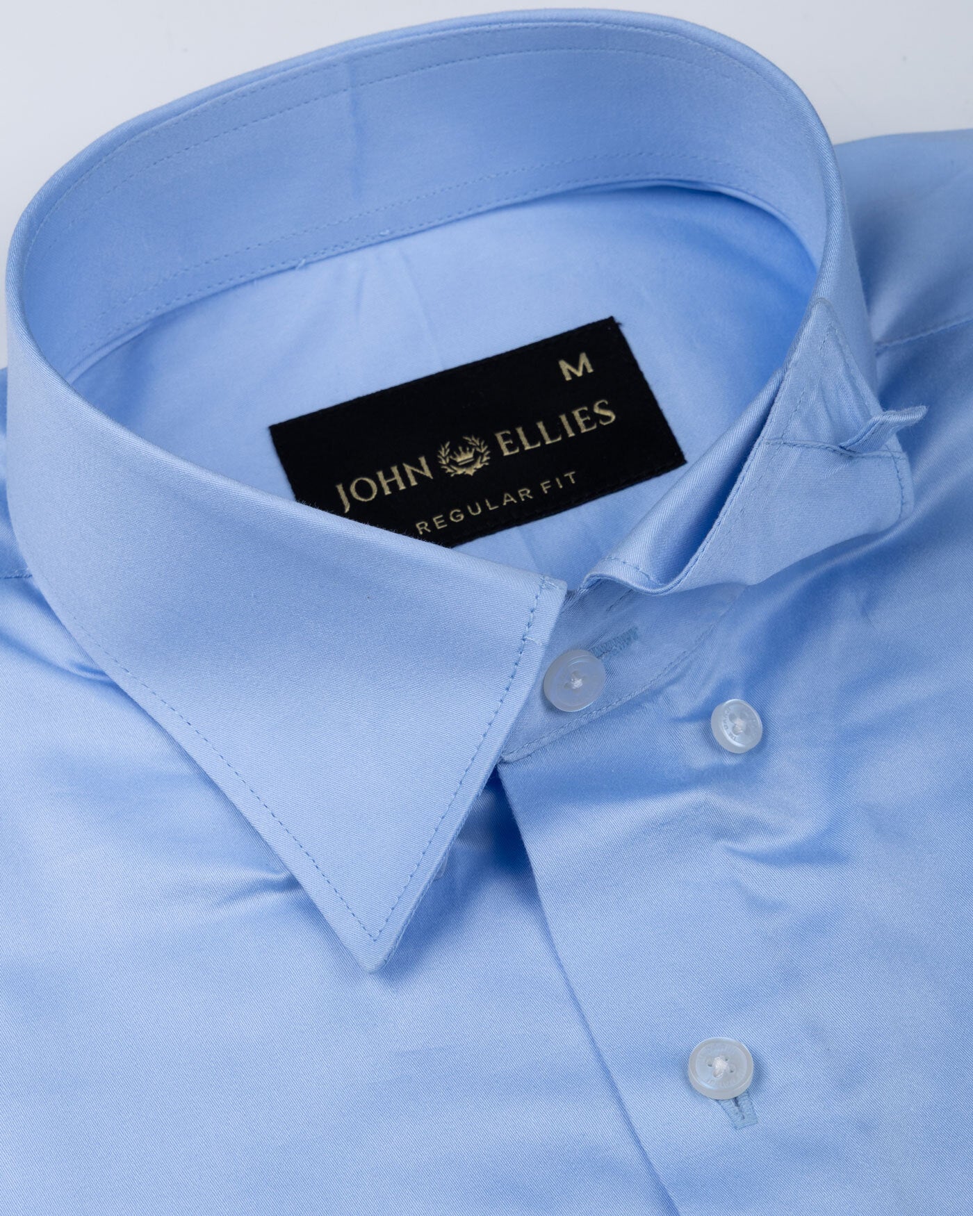 Rostin Sky Blue Hidden Button Down Giza Cotton Shirt - John Ellies