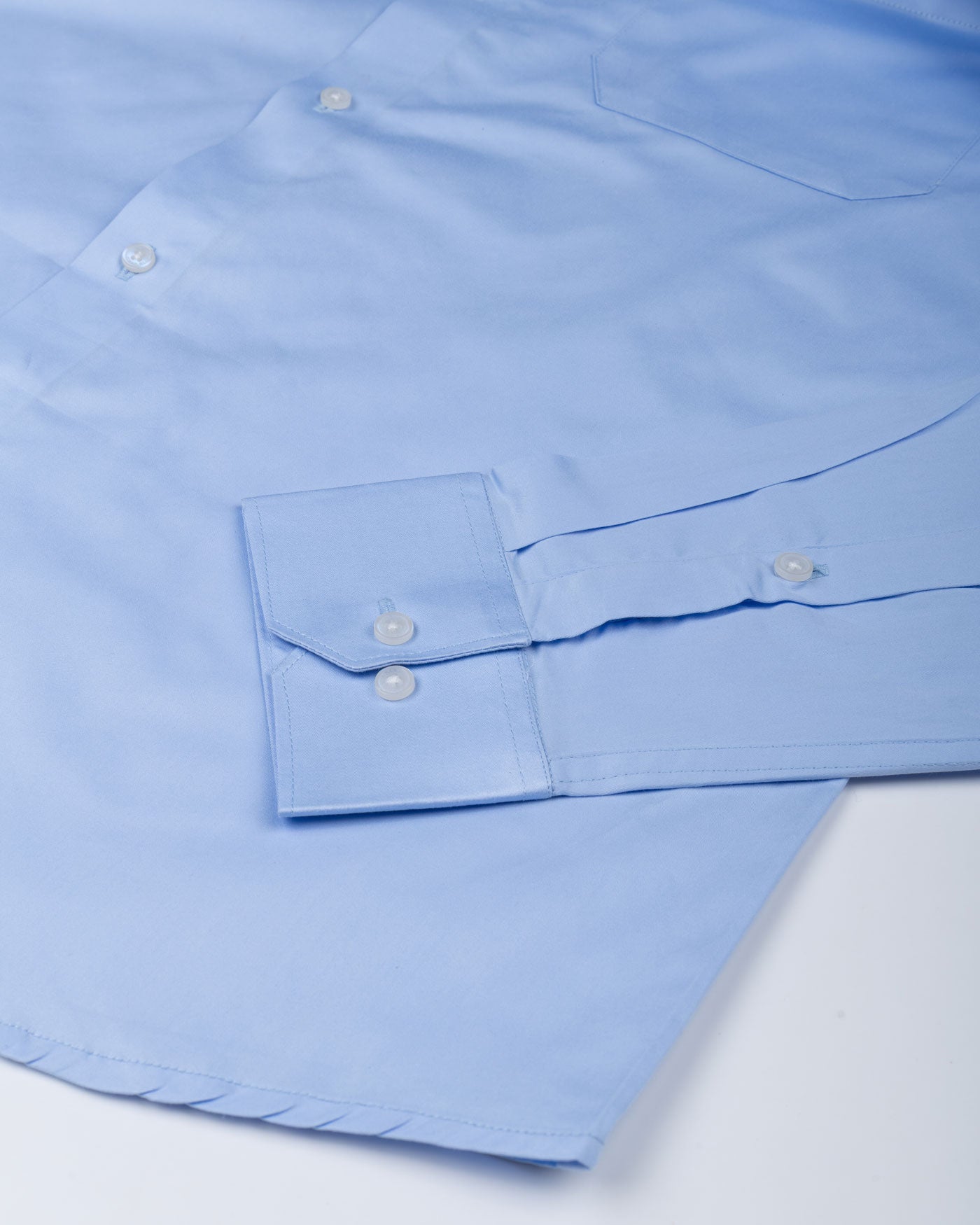Rostin Sky Blue Hidden Button Down Giza Cotton Shirt - John Ellies