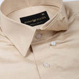 Rostin Beige Hidden Button Down Giza Cotton Shirt - John Ellies