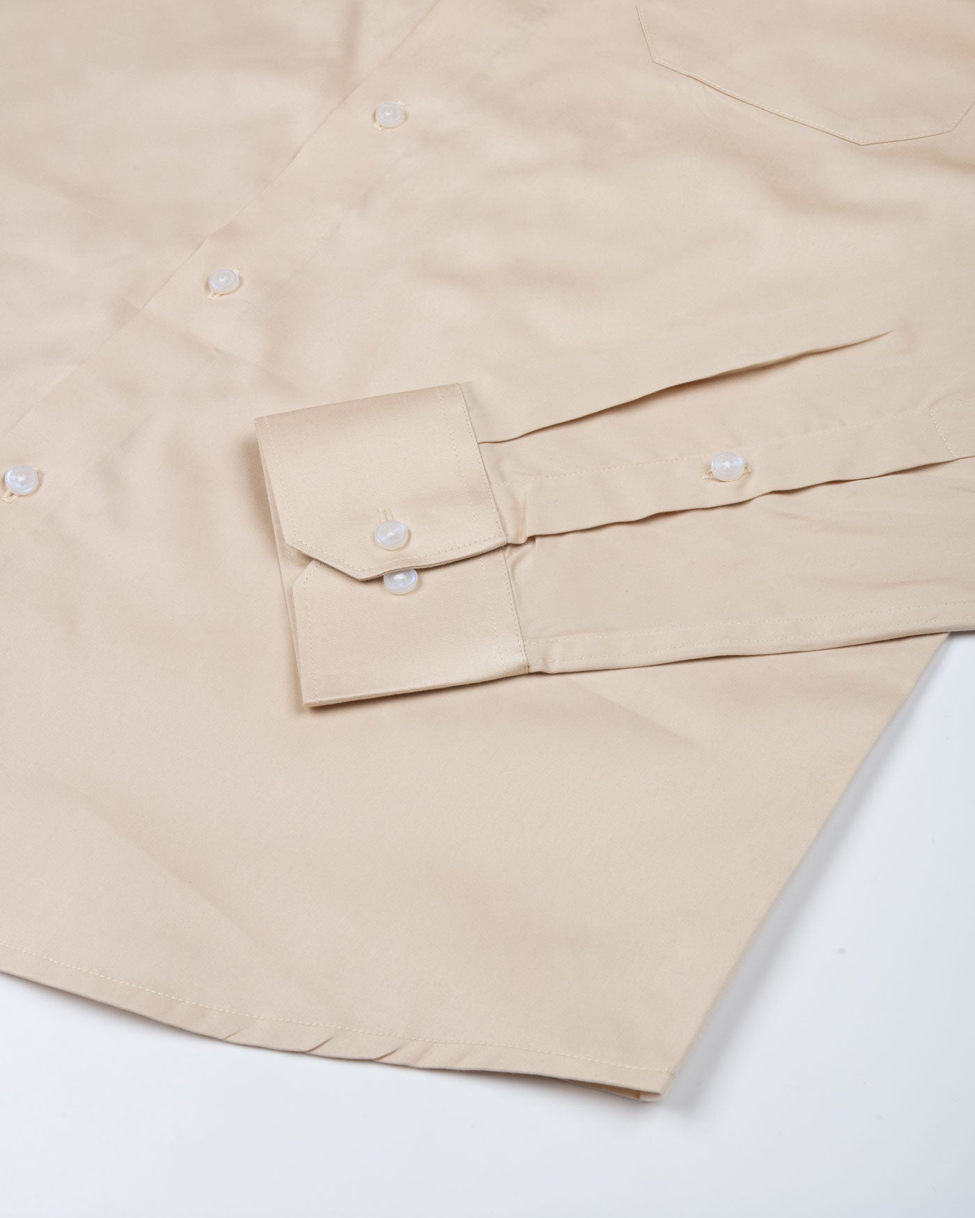 Rostin Beige Hidden Button Down Giza Cotton Shirt - John Ellies