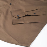 Rostin Coffee Hidden Button Down Giza Cotton Shirt - John Ellies
