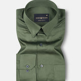 Rostin Green Hidden Button Down Giza Cotton Shirt - John Ellies