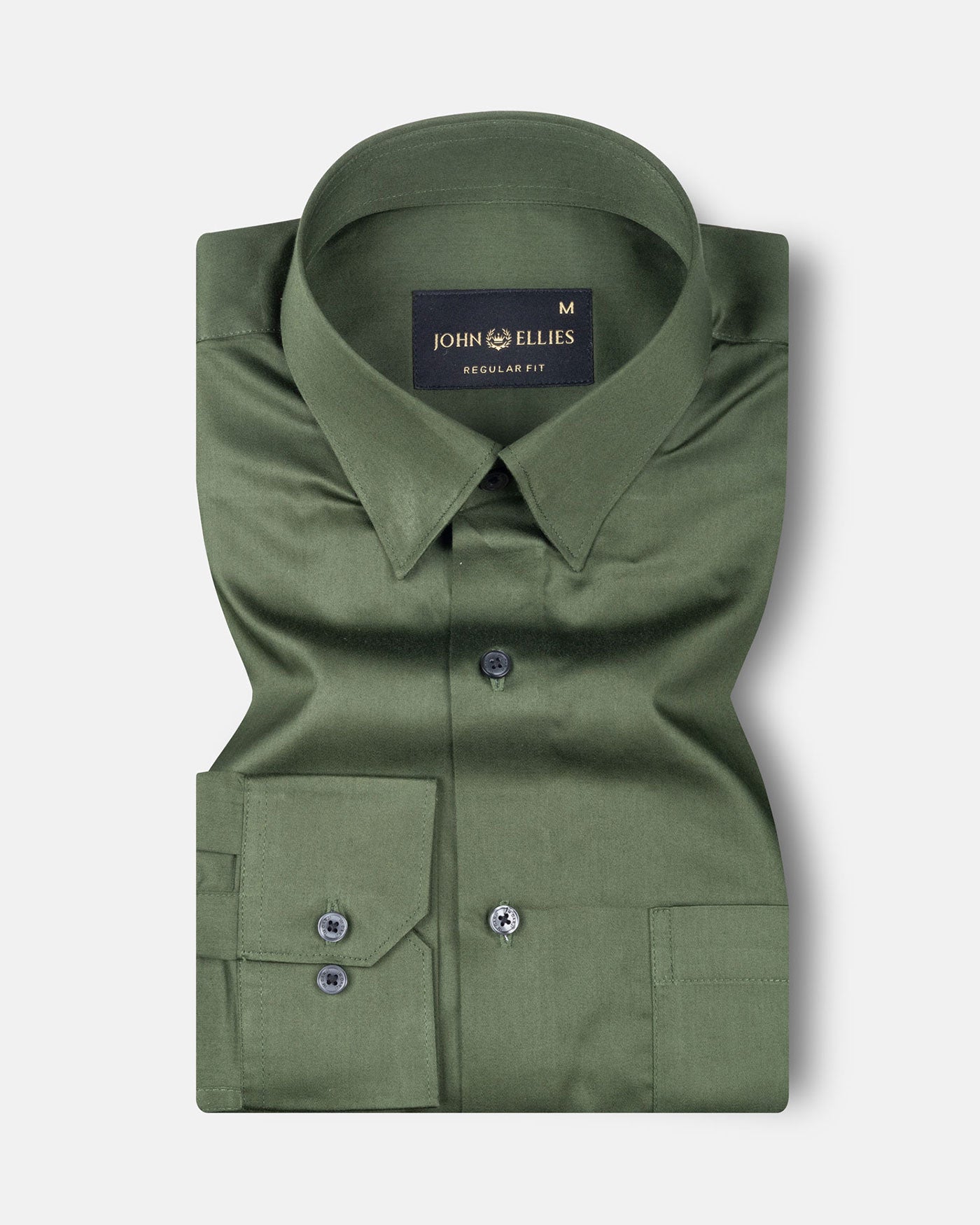 Rostin Green Hidden Button Down Giza Cotton Shirt - John Ellies