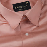 Rostin Peach Hidden Button Down Giza Cotton Shirt - John Ellies