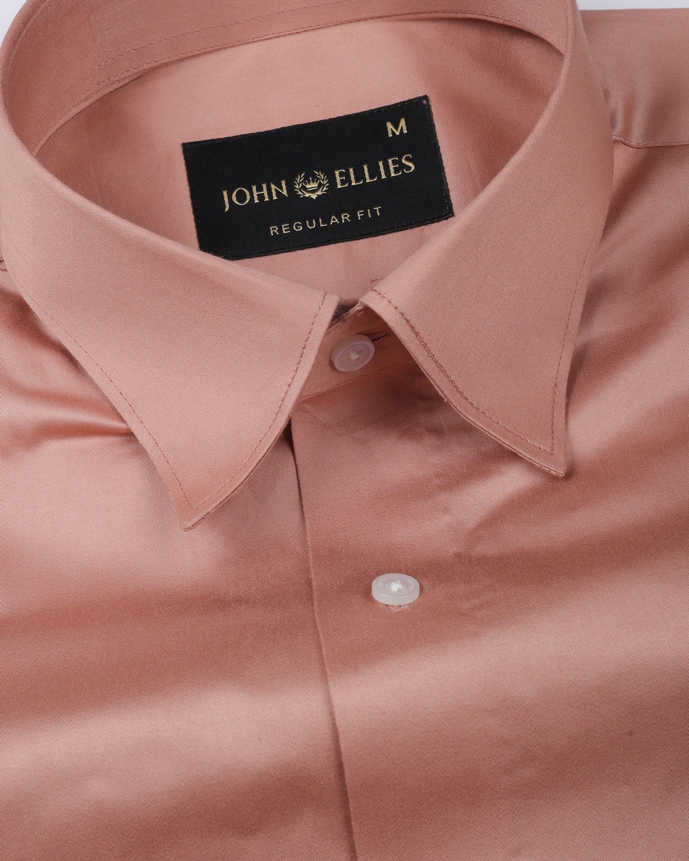 Rostin Peach Hidden Button Down Giza Cotton Shirt - John Ellies