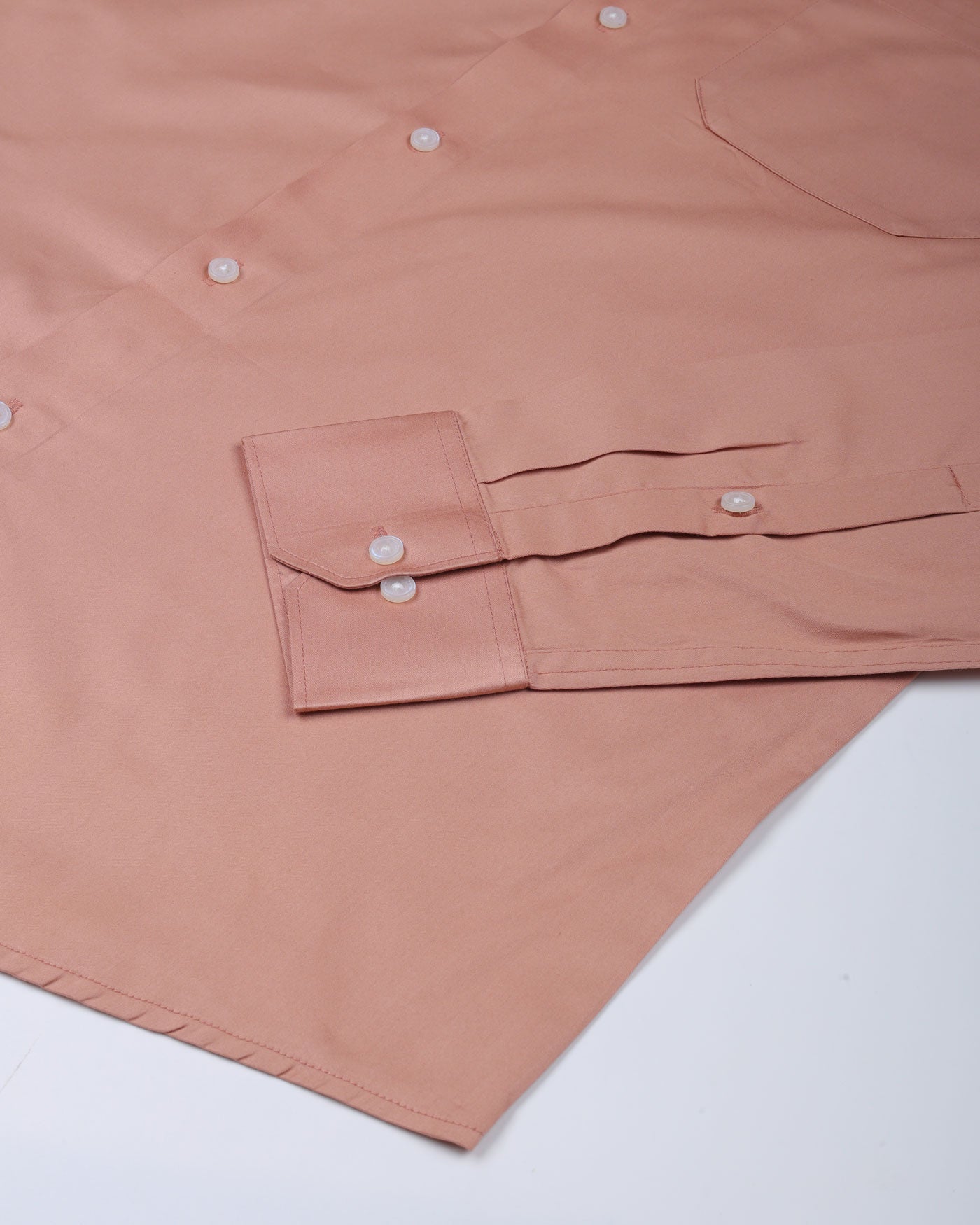 Rostin Peach Hidden Button Down Giza Cotton Shirt - John Ellies