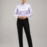 Silhouette Lavender Plain Satin Women Shirt