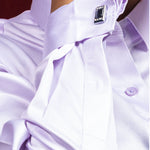 Silhouette Lavender Plain Satin Women Shirt - John Ellies