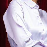 Silhouette Lavender Plain Satin Women Shirt - John Ellies