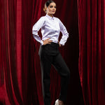 Silhouette Lavender Plain Satin Women Shirt - John Ellies