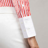 Silhouette Orange Stripes Cotton Women Shirt