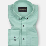 Lynthor Sea Green Plain Linen Button Down Shirt