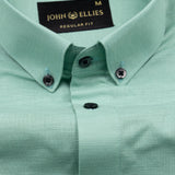 Lynthor Sea Green Plain Linen Button Down Shirt