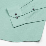 Lynthor Sea Green Plain Linen Button Down Shirt