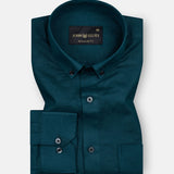 Lynthor Forest Teal Plain Linen Button Down Shirt