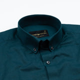 Lynthor Forest Teal Plain Linen Button Down Shirt