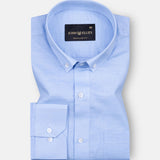 Lynthor Steel Blue Plain Linen Button Down Shirt