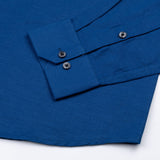 Lynthor Pistal Blue Plain Linen Button Down Shirt