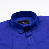 Lynthor Royal Blue Plain Linen Button Down Shirt