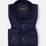 Lynthor Dark Navy Plain Linen Button Down Shirt