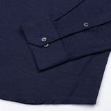 Lynthor Dark Navy Plain Linen Button Down Shirt