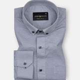 Lynthor Silver Plain Linen Button Down Shirt - John Ellies