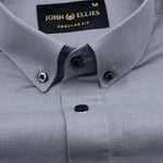 Lynthor Silver Plain Linen Button Down Shirt - John Ellies