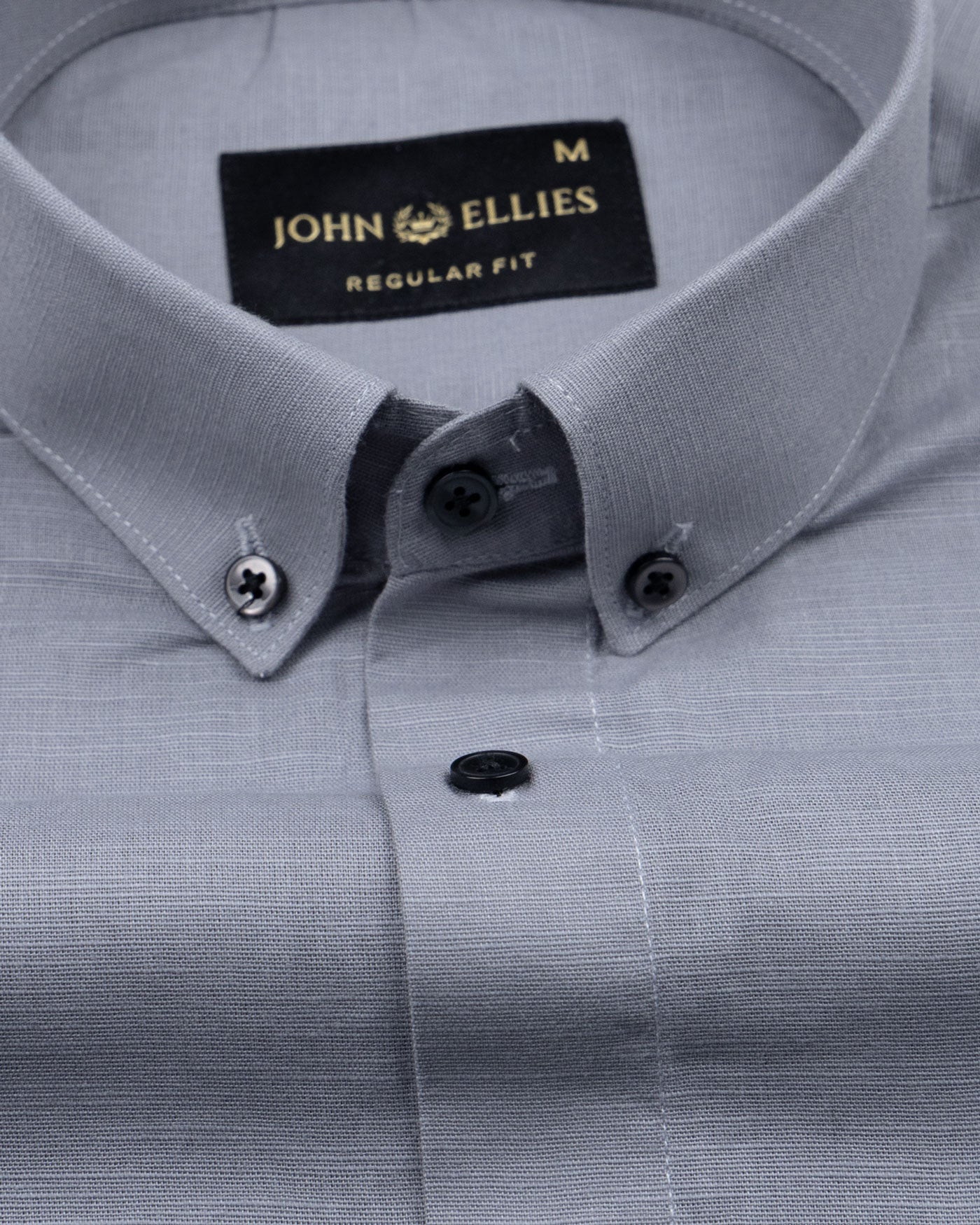 Lynthor Silver Plain Linen Button Down Shirt - John Ellies