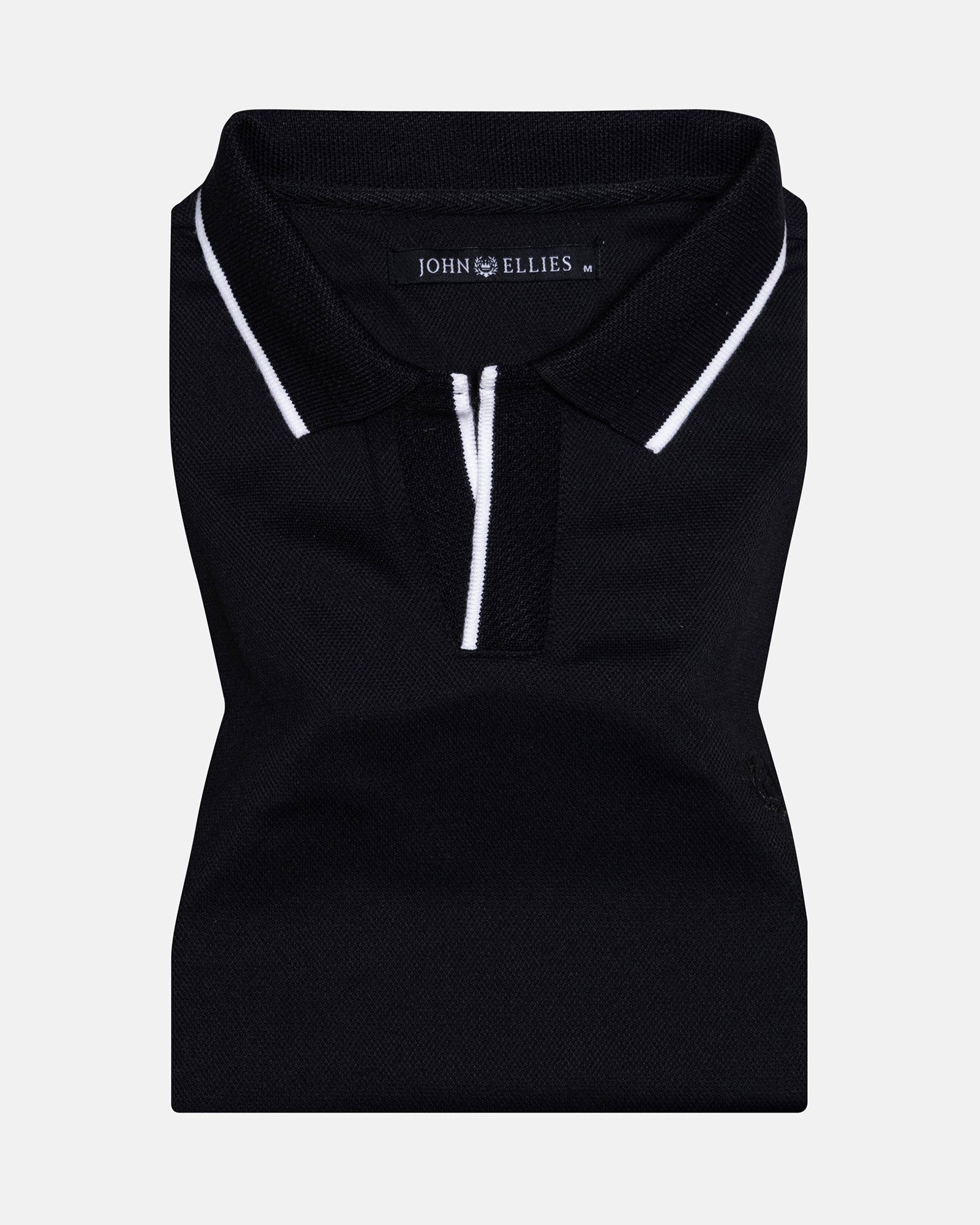 Tensy Black Cotton Polo T-Shirt - John Ellies