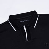Tensy Black Cotton Polo T-Shirt - John Ellies