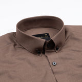 Lynthor Brown Plain Linen Button Down Shirt